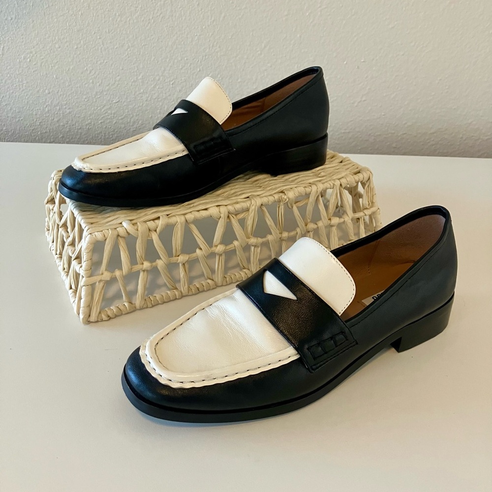 BiBi Lou Black and White Loafers